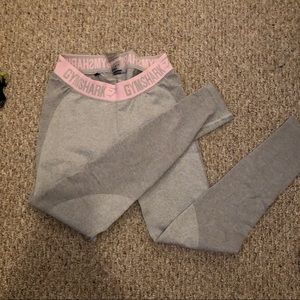 Gymshark Flex Leggings Light Grey Mark/Chalk Pink